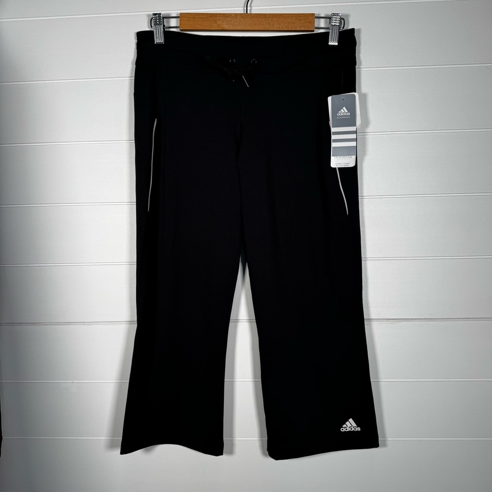 NWT Adidas Black Workout Gym Capris Size Medium